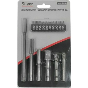 Silver Държачи и адаптери за битове комплект 16 бр. 67425 (s11222)