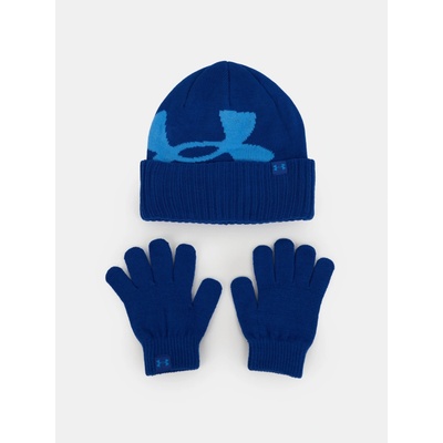 Under Armour Chlapčenská čiapka B Beanie/Glove Combo-BLU Modrá