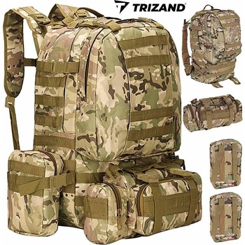 TRIZAND Раница тактическа, военна, HQ, с 2 отделения и 3 джоба, 500x160x600мм, TRIZAND (UNI-09206)