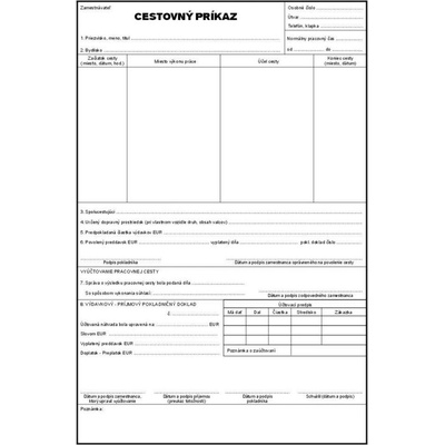 Igaz 705 Cestovný príkaz A4 blok=100 listov