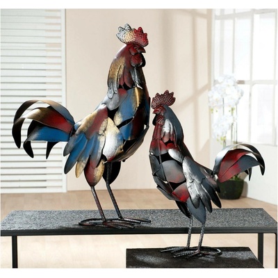 Dekorace Kohout Otto, červenomodrý, 50 cm – Zbozi.Blesk.cz