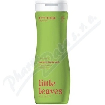 ATTITUDE Little leaves detské telové mydlo a šampón 2 v 1 s vôňou melónu a kokosu 473 ml