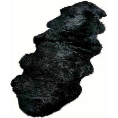 Čierna ovčia kožušina Native Natural Double, 60 x 240 cm