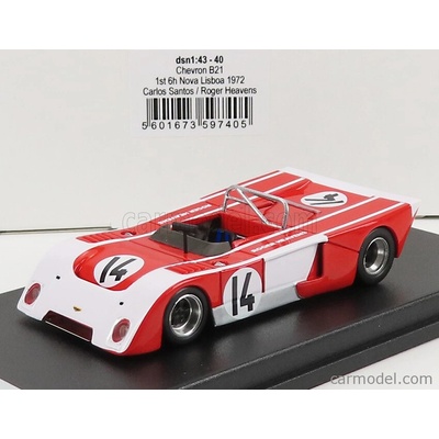 Trofeu Chevron B21 N 14 Winner 6h Nova Lisboa 1972 C.santos R.heavens Červená Bílá 1:43