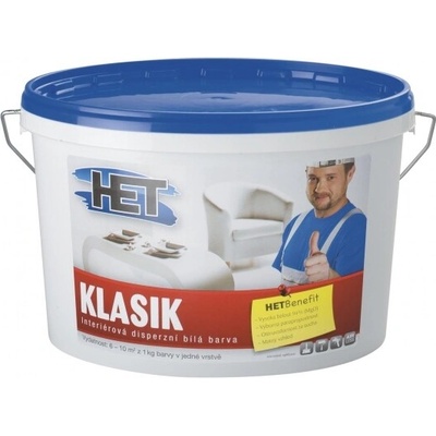HET Farba Klasik - interiérová farba - biela - 8 Kg