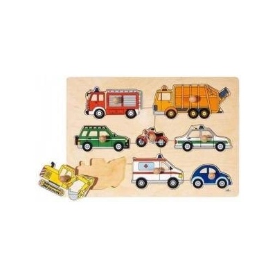 Goki Wooden puzzle, Vehicles theme, Goki 57996