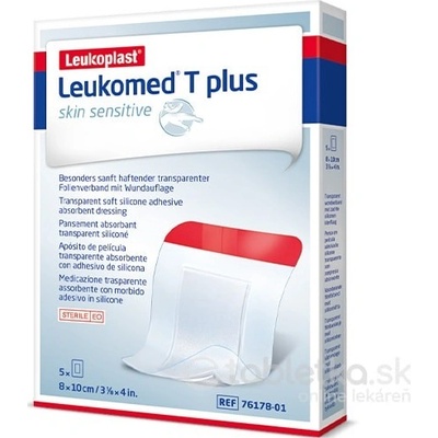 Leukoplast Leukomed T Plus Skin Sensitive sterilné krytie s vankúšikom 8 x 10 cm 5 ks