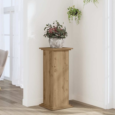 vidaXL Поставка за растения, дъб артизан, 33x33x80 см, инженерно дърво (852977)