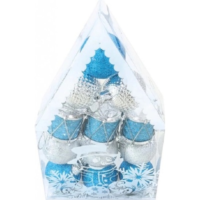 MFP 8886258 Baňky set 4cm 12ks modré stříbrné