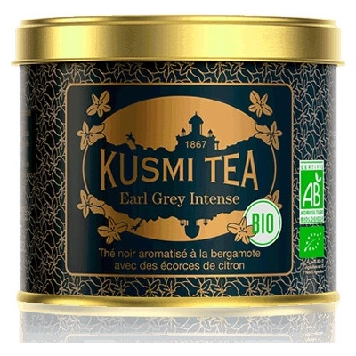 Kusmi Tea Sypaný černý čaj Earl Grey Intense Bio kovová dóza 100 g
