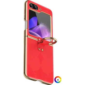 Samsung Galaxy Z Flip5 Electroplated Ring Holder Кожен Калъф и Протектор