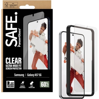 Panzer Стъклен протектор SAFE за Samsung Galaxy A57 5G, Ultra-Wide Fit w. EasyAligner