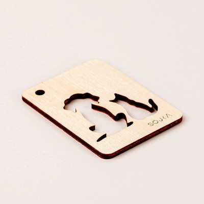 SOJKA Dřevěná vůně do auta - Pes & kočka obrys