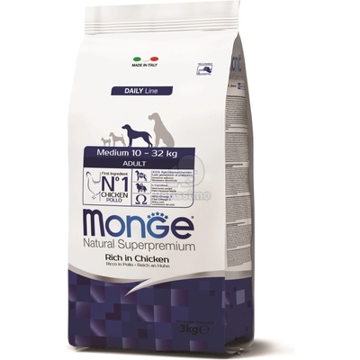 Monge Daily Line Medium Adult суха храна за кучета - пилешко 3 кг