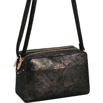 David Jones dvojzipsová crossbody kabelka Čierna