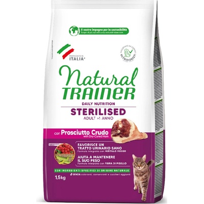Trainer Natural Cat Sterilised sušená šunka 1,5 kg