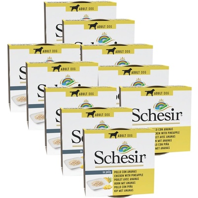 Schesir кучешка храна за възрастни - пиле с ананас 10 x 150 г