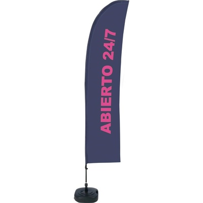 Jansen Display Beach Flag Budget Wind Complete Set Open 24/7 Spanish, 1010 x 4305 mm