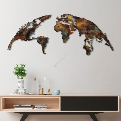 Asir Декорация за стена 2 бр. 150x59 см планета метал (AS1999)