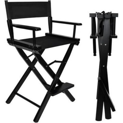 IsoTrade Dřevěná skládací kosmetická židle černá 9917