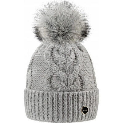 Fashionweek dámská čepice s bambulí Wool Alice šedý