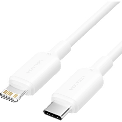 Vention USB-C 2.0 - Lightning, (3A, бял) 1 м, кабел