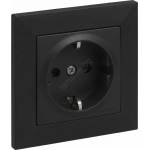 Legrand - Домашна SCHUKO розетка с рамка SUNO 250V черна (LR0118A)