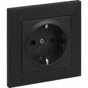 Legrand - Домашна SCHUKO розетка с рамка SUNO 250V черна (LR0118A)