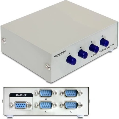 Delock 87589 přepínač sériového rozhranní RS-232 4-port manuální