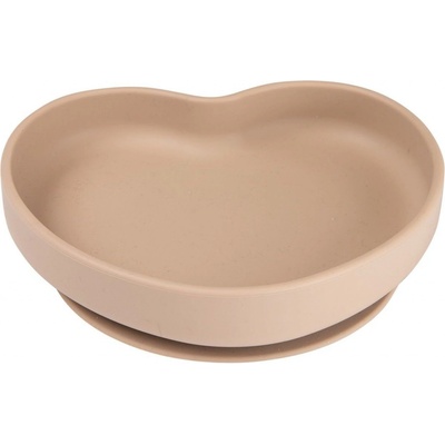 Canpol babies Silicone Suction Plate Heart Beige silikonový talíř s přísavkou 300 ml