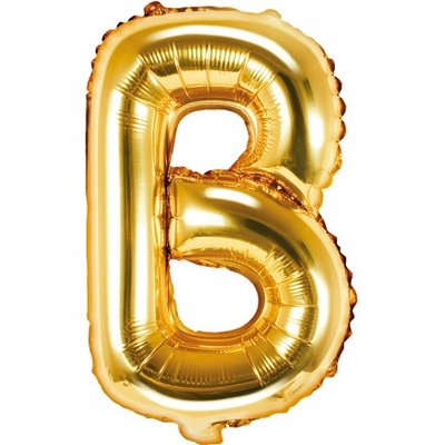 PartyDeco Fóliový balón Mini Písmeno B 35cm zlatý