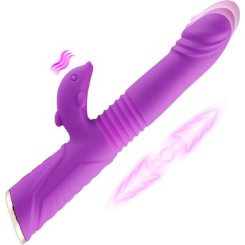Image 1 of HISMITH HSG008 Ricky Telescopic Rabbit Vibrator Purple