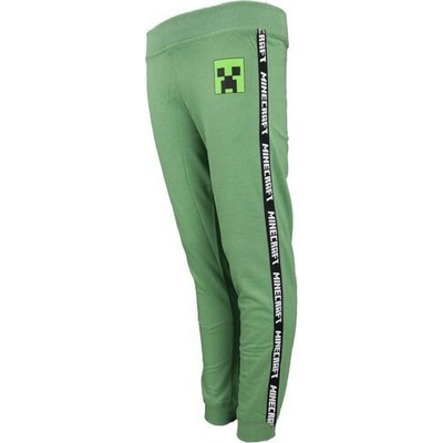 Fashion UK Chlapecké tepláky MINECRAFT s lampasem zelené