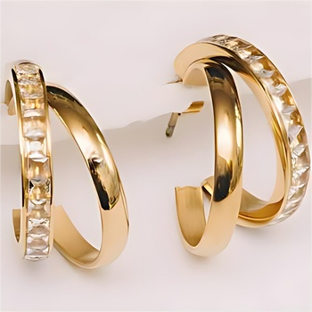 HARAHU Обеци qw-38919 - Златни kp38919 (qw-38919)