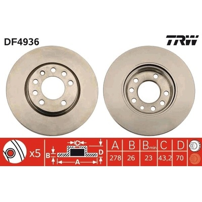Brzdový kotúč TRW DF4936
