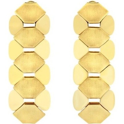 Breil Extravagantné pozlátené náušnice Hexagonia TJ3636