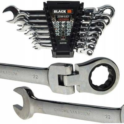 Black ráčnové klíče s kloubem 8-22mm 16208