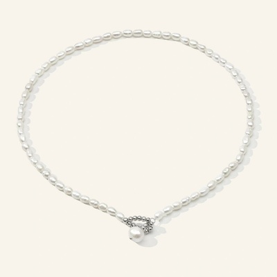 SilveAmo Choker z přírodních perel se stříbrem KL2G.3088