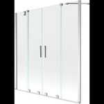 Mexen Velar Двукомпонентен дущ параван 2-крилен, 150 x 150 см, прозрачен, хром (896-150-000-02-01)