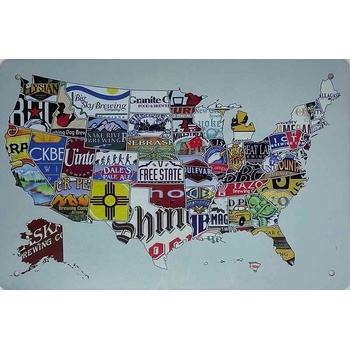 Ceduľa USA mapa