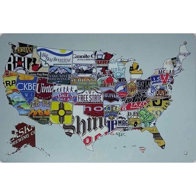 Ceduľa USA mapa