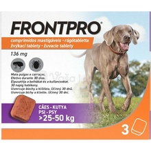 Frontpro 136 mg žuvacie tablety pre psy 25 - 50 kg 1 x 3 ks