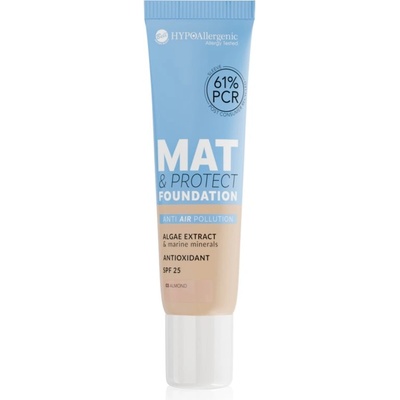 Bell HYPOallergenic Mat & Protect дълготраен матиращ фон дьо тен SPF 25 цвят 03 Almond 30 гр