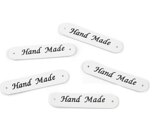 Ceduľka Hand made - biela