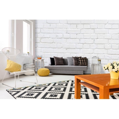 DIMEX ART Самозалепваща се флизелинова фототапета бял тухлен фон 375 x 250 см