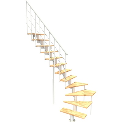 Minka STAIRS Lomené modulové schodiště Comfort Top Turn buk/bílá, 312 cm