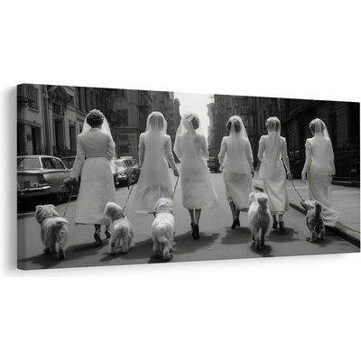Obraz elegantní procházka městem - 120x60