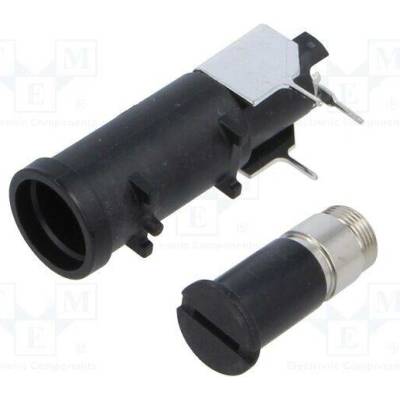 SCHURTER 0031.2520 Zásuvka; 16A; 250/500VAC; FUP; THT; černá; UL94V-0; termoplast; IP40
