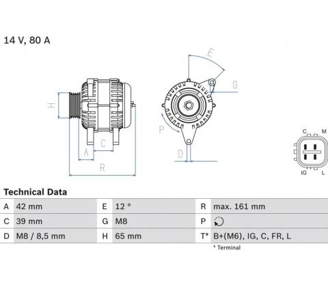 Alternátor BOSCH 0 986 080 570