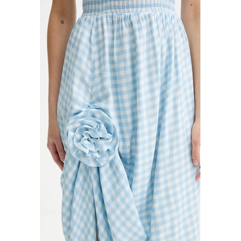 The Sleeper Ленена рокля The Sleeper в синьо среднодълга разкроена ATDR01G027R (ATDR01G027R)